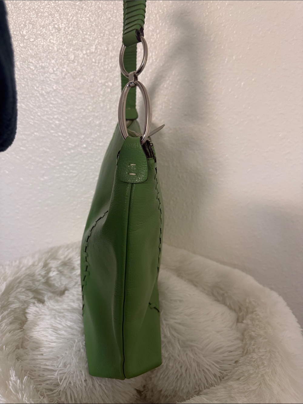 BCBGMaxAzria Green Leather Shoulder Hobo - Picture 4 of 13